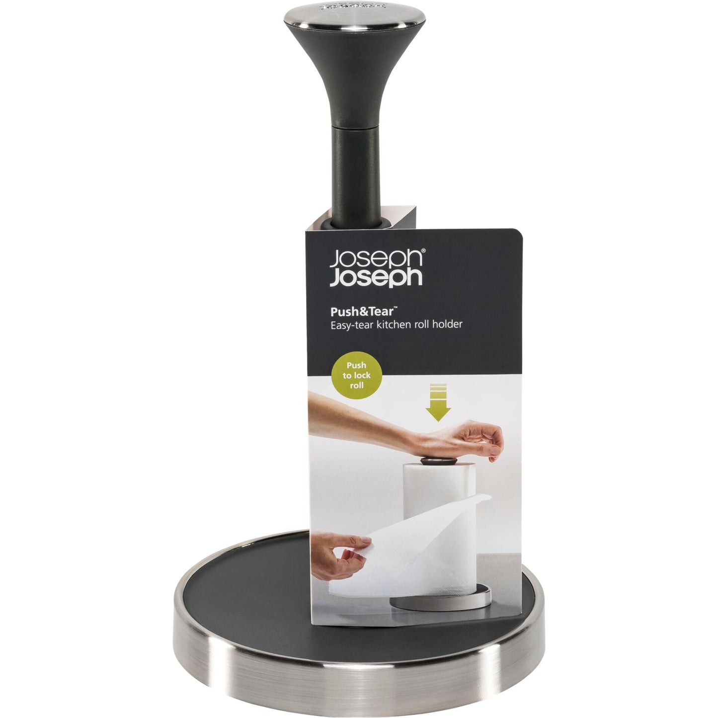 Joseph Joseph Push&Tear Kitchen Roll Holder grey