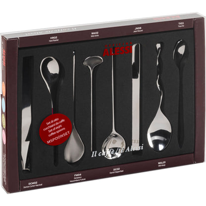 Alessi Designer Set of 8 Coffee Spoons MSPOONSET