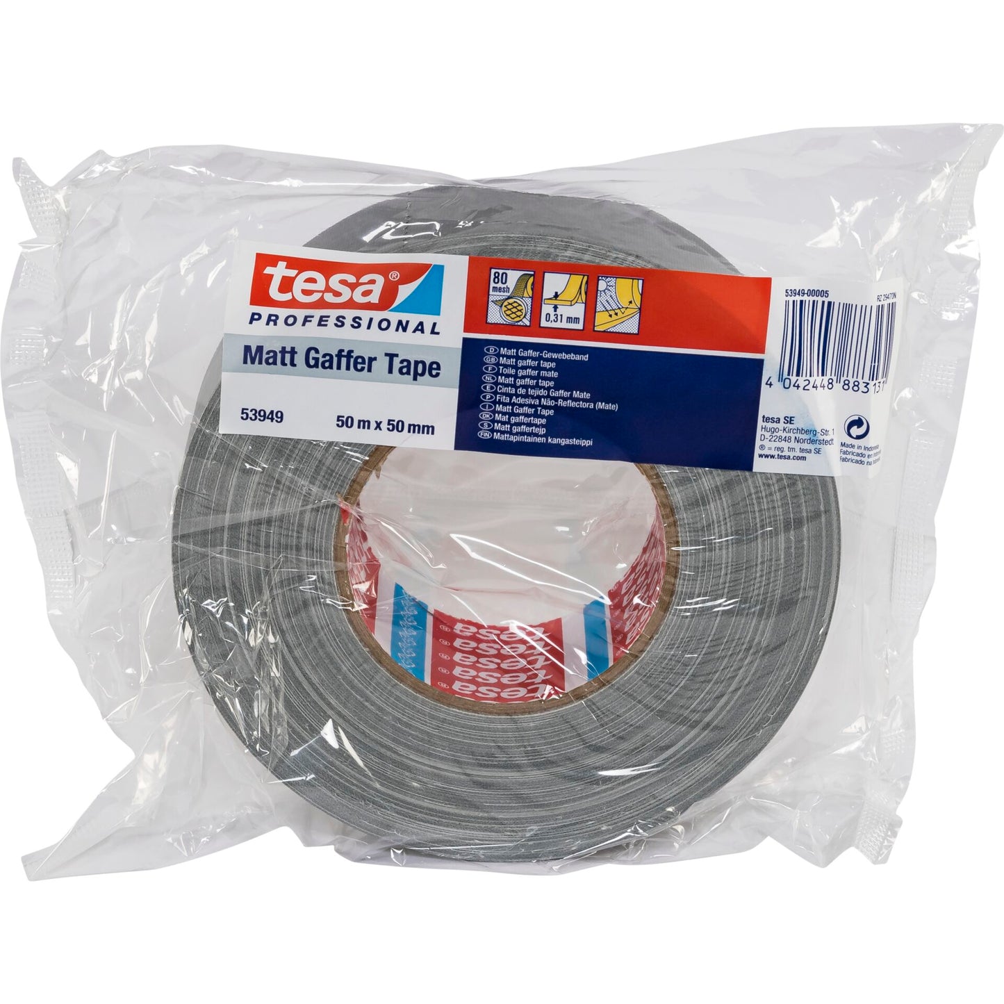 Tesa Gewebekleb. 50m x 50mm Gaffer tape silber 53949