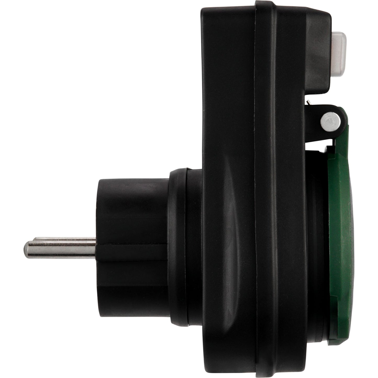 REV Adapter w. switch IP44 black-green