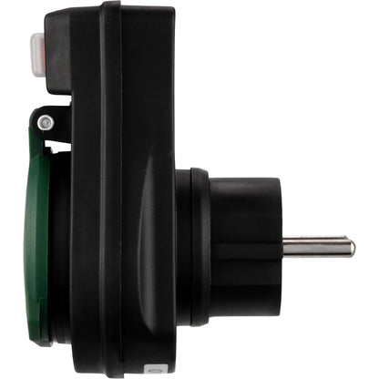 REV Adapter w. switch IP44 black-green