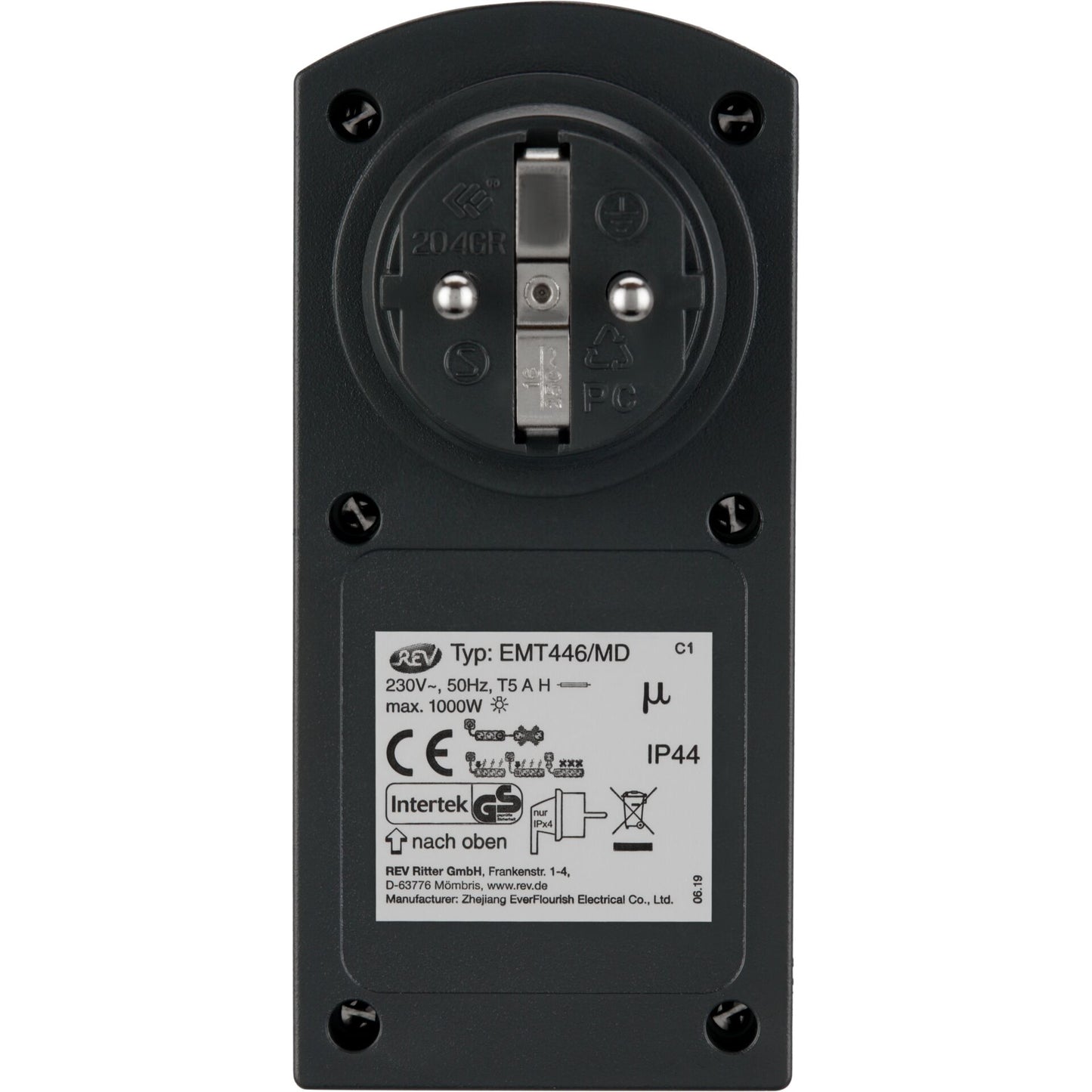 REV timer mechanisch IP44 black-green