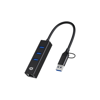 Conceptronic DONN07BA 3-Port USB Hub with Gigabit-Network