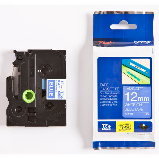 Brother labelling tape TZE-535 blue/white 12 mm