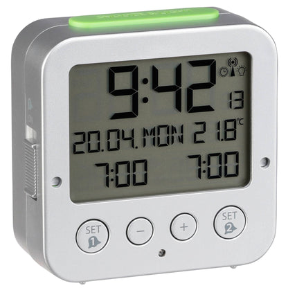TFA 60.2528.54 Bingo      silver RC Alarm Clock with Temperatur