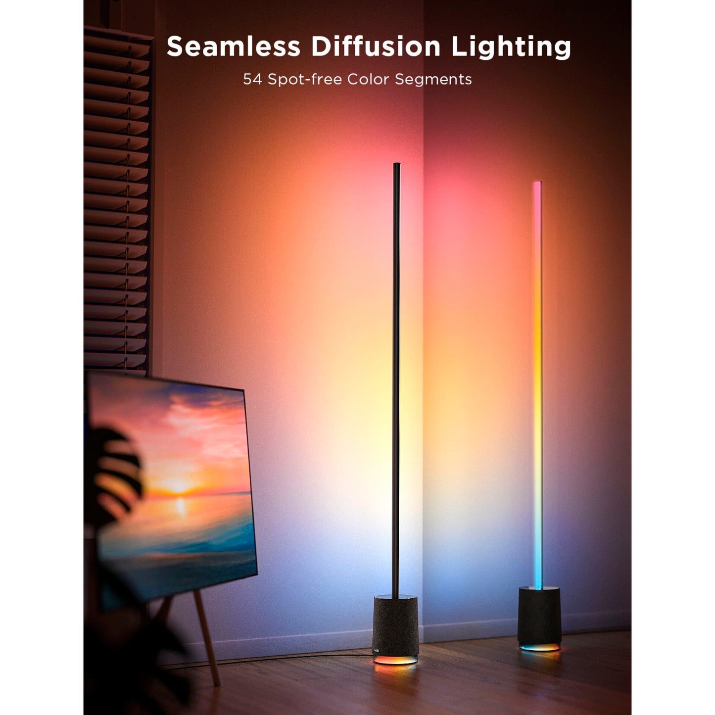Govee - Lyra Corner Floor Lamp with Speaker black