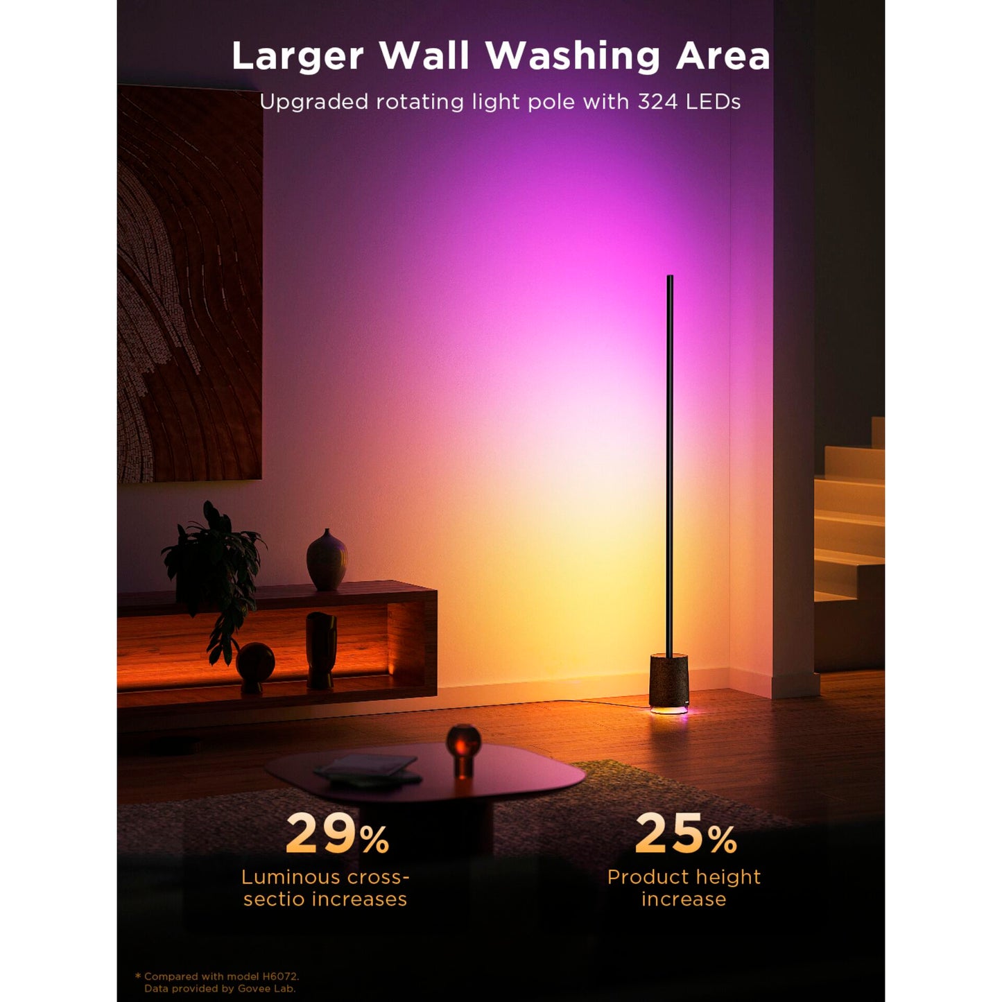Govee - Lyra Corner Floor Lamp with Speaker black
