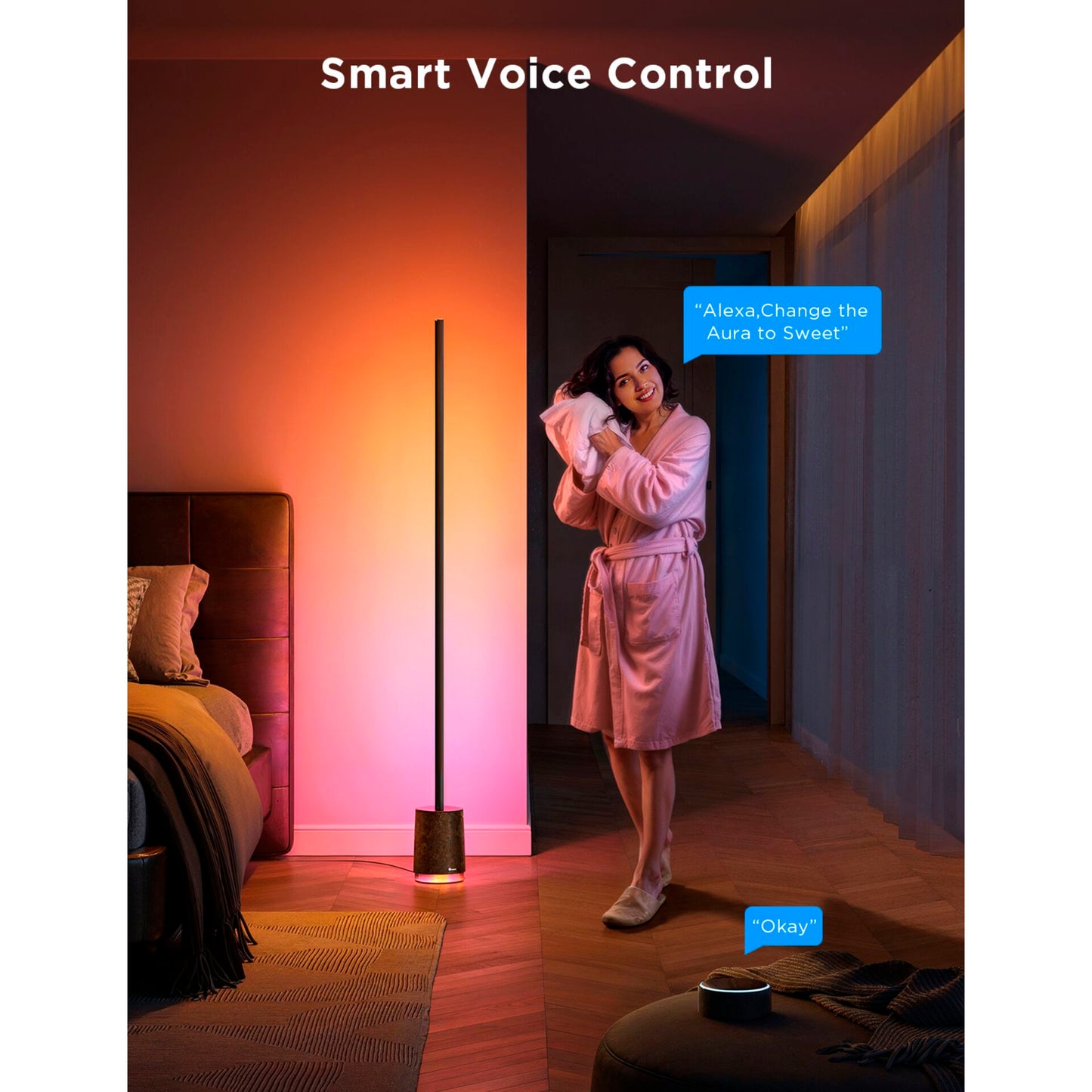 Govee - Lyra Corner Floor Lamp with Speaker black