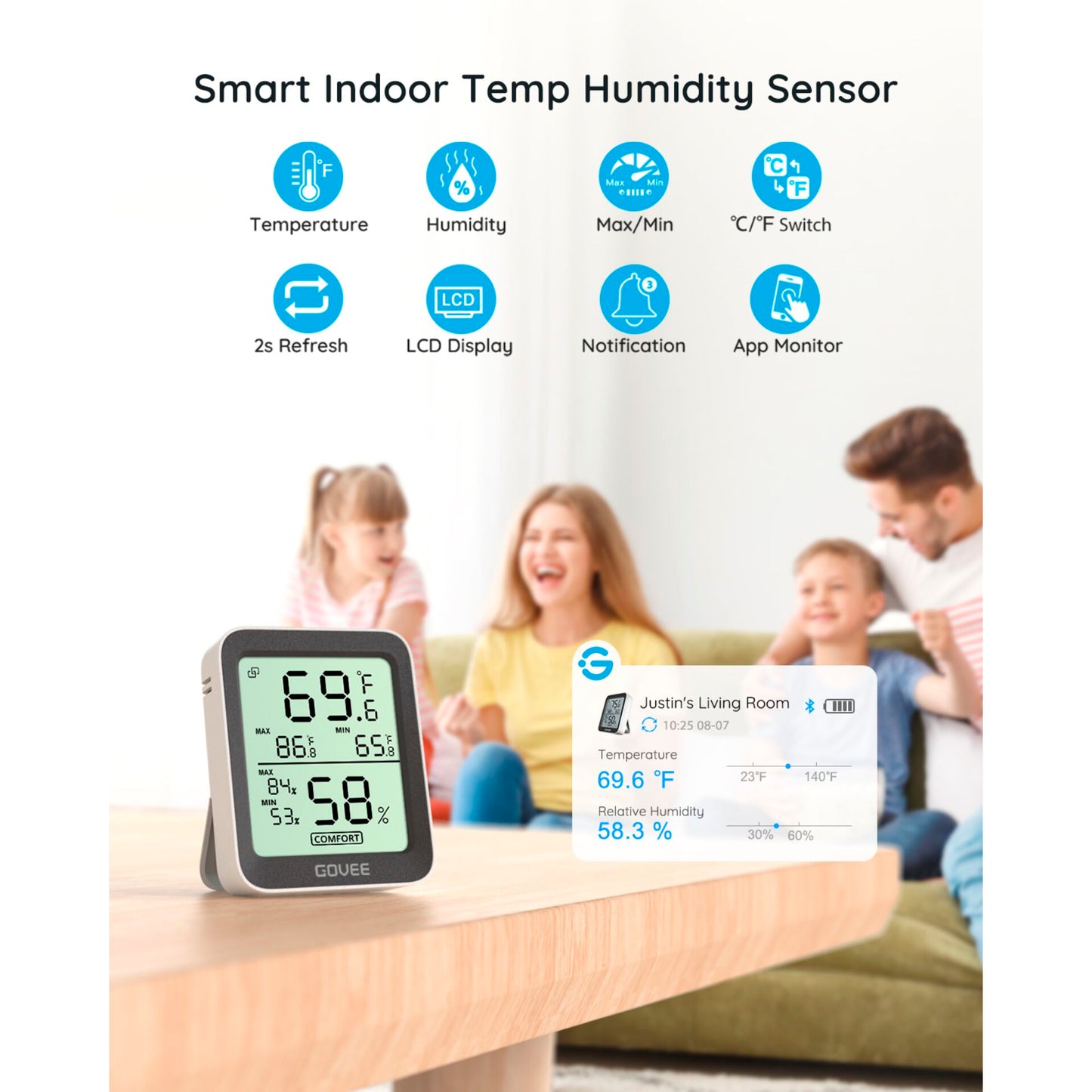 Govee - Bluetooth Thermometer Hygrometer with Screen